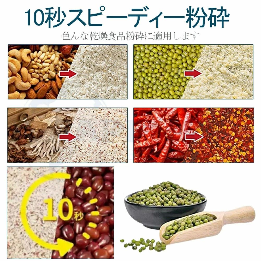ミルサー コーヒーミル ミルミキサー 電動 業務用 強力 250g 穀物微粉砕機 小型製...