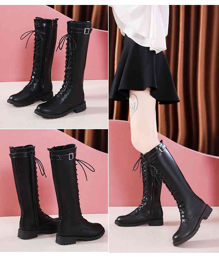 滑り止め トレンド 大きいサイズ エンジニアブーツ レディース ブーツ ロングブーツ ぺたんこ レースアップ