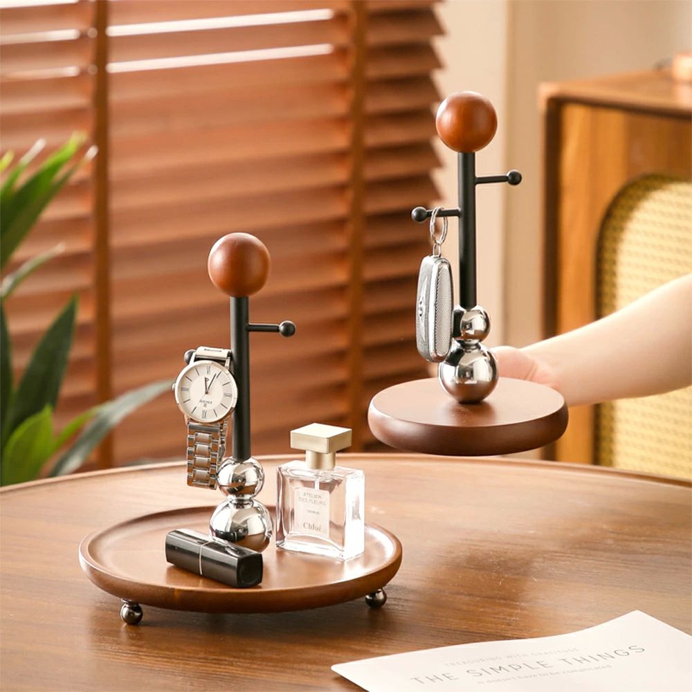 木と金属 時計?香水用収納スタンド デスク用置物台 収納スタンド 置物台 腕時計 収納ケース 鍵スタンド..