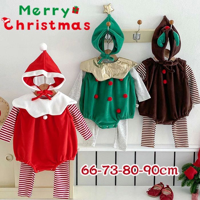 クリスマス衣装 ベビー着ぐるみ ロンパース クリスマス クリスマスツリー 5点セット 2点セット 赤ちゃ..