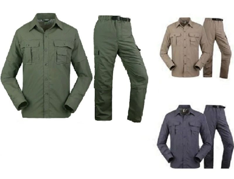 Rakuten - フィッシング アウトドア 作業服 登山 釣り 上下セット 取り外し拆 吸汗速乾 春夏秋冬カット 長袖 メンズ 通気性 吸汗性 速乾性