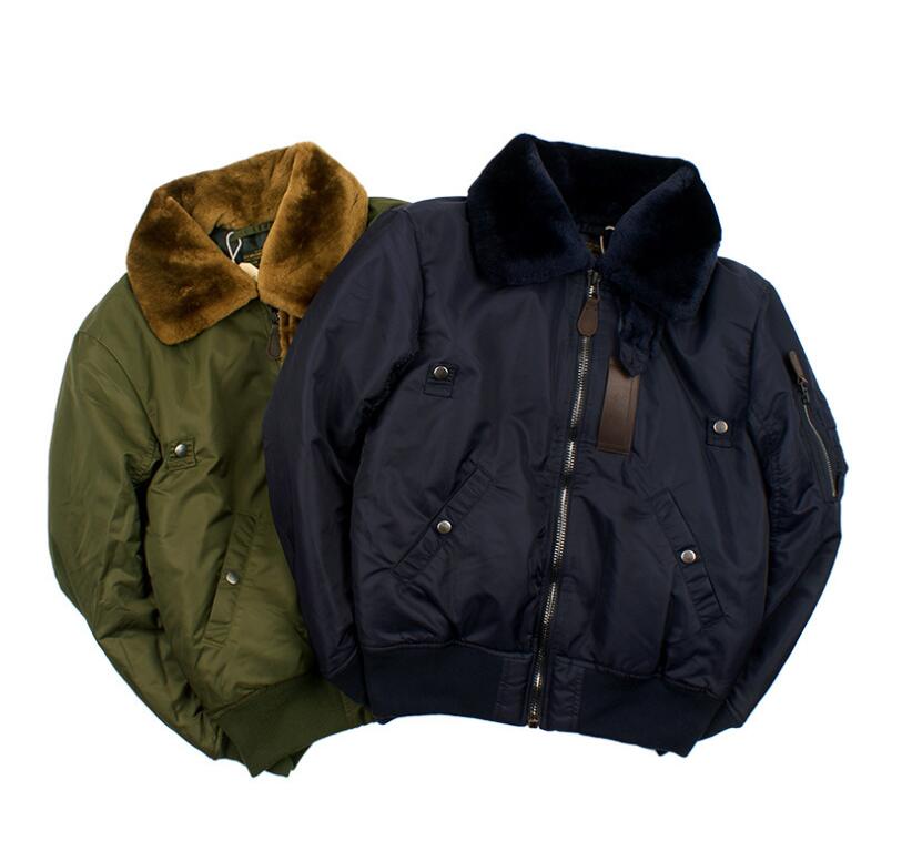 乐天商城 - 復刻 B-15 フライトジャケット ウール襟　 綿入れ メンズ レトロ アメカジ 軍事風 S〜XXL