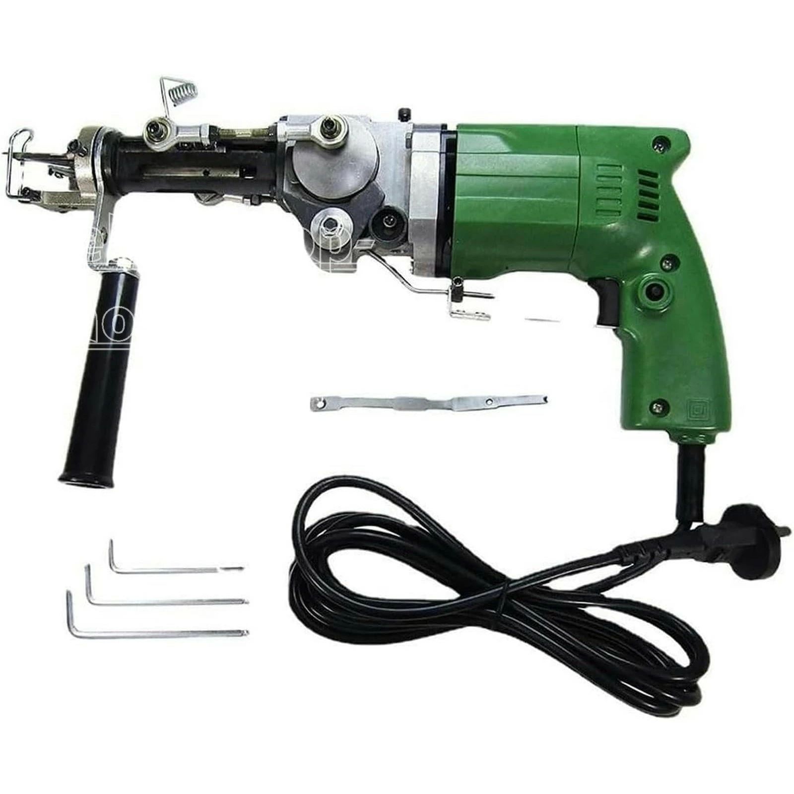 Rakuten - カーペットタフティングガン 電動 2400rpm ラグメーカー 織り機 パイル長9-18mm 安全保護 カットパイル ループパイル DIY 絨毯