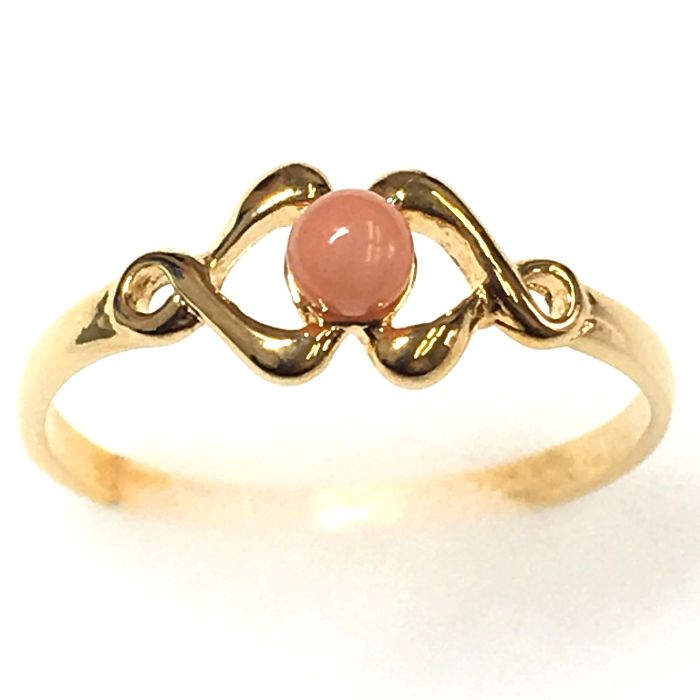 SV 珊瑚 天然石 誕生日 記念日 ゴールド サンゴ 真鍮 シルバー プチプラ プレゼント ホワイトデー ring 指輪 レディース リング