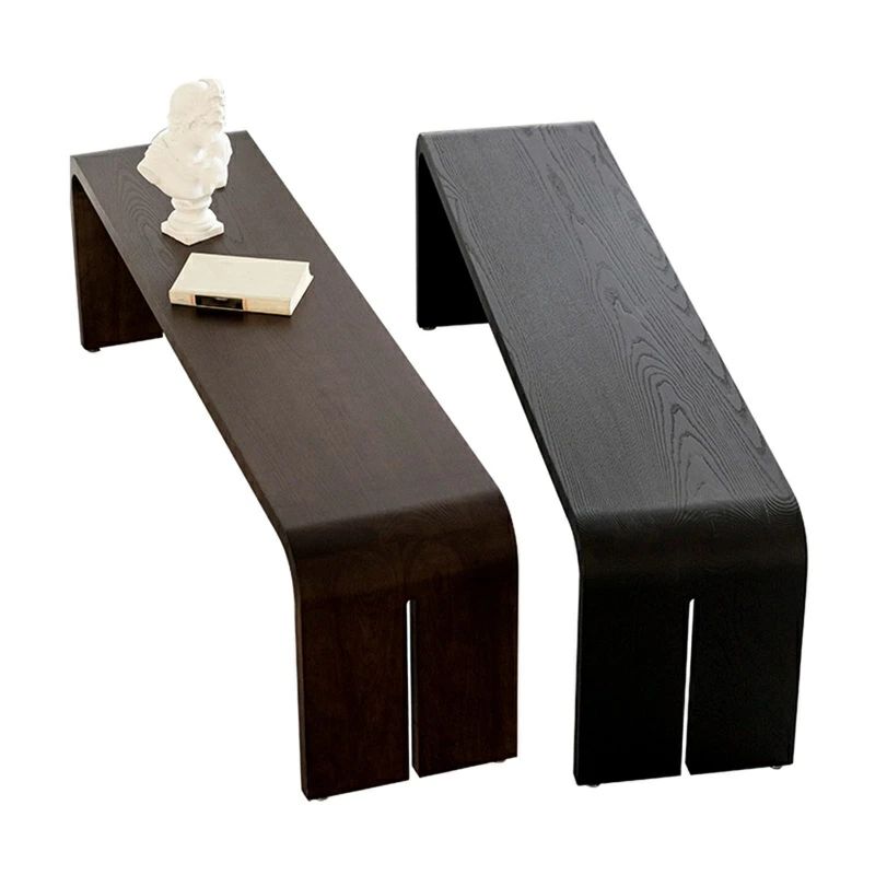 Outdoor Benches - ベンチ 木製 ダイニングテーブル用 黒と茶色 2個セット アームレスデザイン 屋内用 玄関ベンチ 組み立て不要 寝室 リビング ダイ