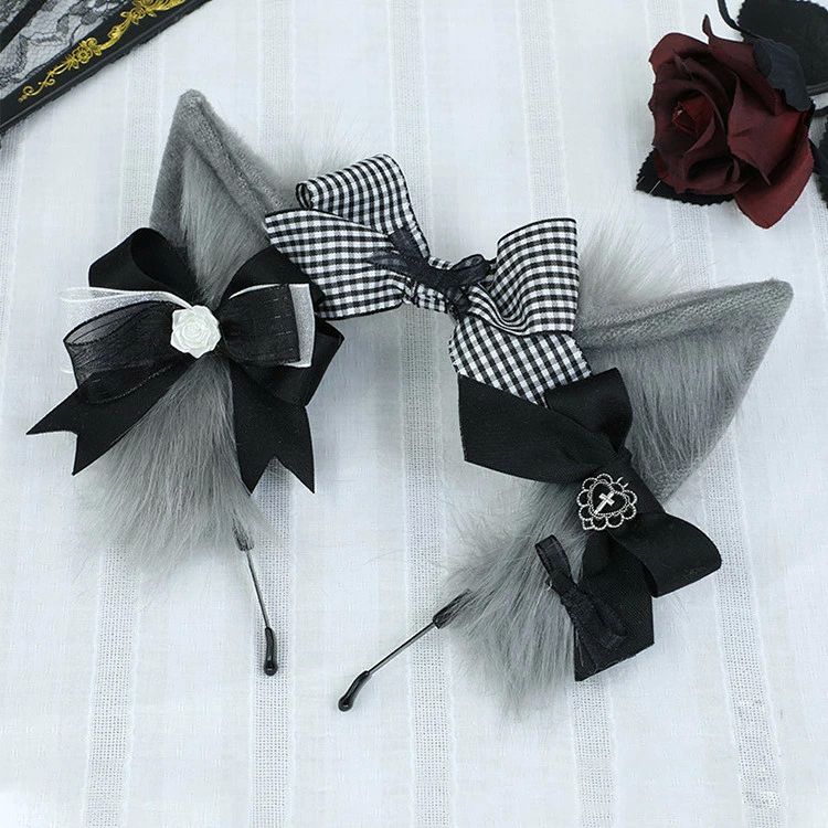 仮装 LOLITA 衣装 コスプレ小物 かわいい ゴスロリ ボウタイ アニマル ねこみみ ネコ耳 カチューシャ