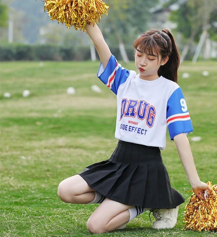 半袖 チアリーダー レディース ジュニア チアダンス ヒップホップ キッズダンス 大人 スカート セットアップ ダンス衣装 女の子