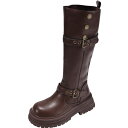 【期間限定最大15%OFF】ブーツ レディース ローヒール ロング 黒 ブラック ブラウン 靴 歩きやすい 痛くない 美脚 送料無料 チャンキーヒール 滑りにく...