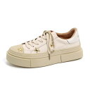 【期間限定最大15%OFF】スニーカー レディース 靴 合成皮革 厚底3.5cmヒール ローカットキャンバス 紐靴 快適 アイボリー 送料無料 スニーカー 靴 歩きやすい 痛くない 軽量 美脚 防滑 軽い 通学 通勤 仕事 旅行 おしゃれ ファッション きれいめ シューズ かわいい 春 夏