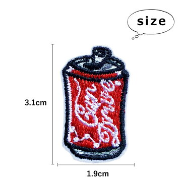 ドリンク ワッペン 刺繍 アイロン接着 Sサイズ 縦3.1cm×横1.9cm 飲み物 アイロンワッペン 手芸 かわいい おしゃれ わっぺん アップリケ あっぷりけ wappen マスク用小さいサイズ マスク用小さいサイズ