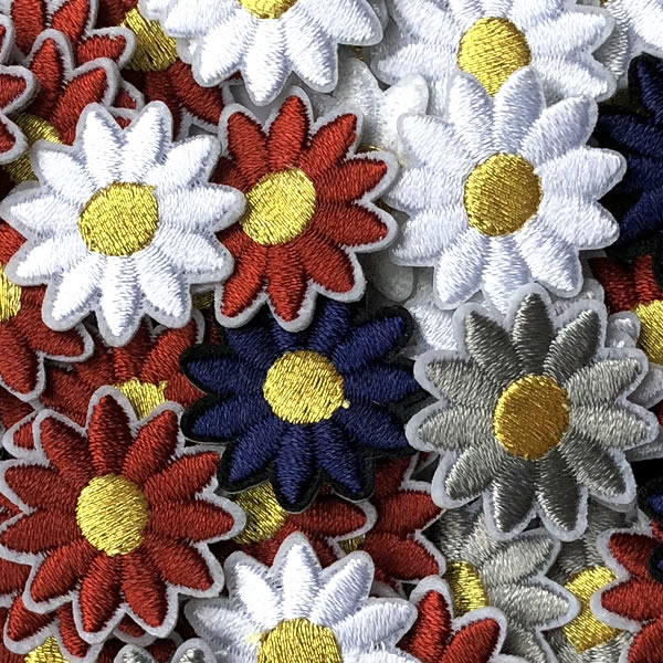 フラワー ワッペン 刺繍 アイロン接