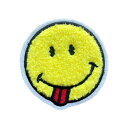 【6/5限定 確率1/2で最大300%P還元:要エントリー】スマイル ワッペン 刺繍 アイロン接着 縦6cm×横6cm 舌 ニコちゃん にこちゃん デコ 入園 ...