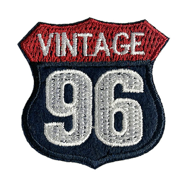 ミリタリー ワッペン 刺繍 アイロン接着 縦5.2cm×横5.2cm VINTAGE 96 アイロンワッペン 手芸 入園 入学..