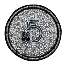 【6/5限定 確率1/2で最大300%P還元:要エントリー】数字 ワッペン 刺繍 ストーン ワッペン クリスタル 縦7cm×横7cm 数字 5 丸型 キラキラ ...