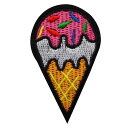 【6/5限定 確率1/2で最大300%P還元:要エントリー】ワッペン 刺繍 アイロン接着 縦8cm×横4.5cm アイスクリーム 食べ物 かわいい アイロンワッ...