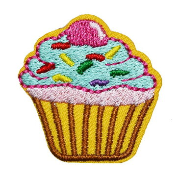 ワッペン 刺繍 アイロン接着 縦3.2cm×横3.1cm スイーツ カップケーキ デザート アイロンワッペン デコ 入園 入学 かわいい おしゃれ わっぺん アップリケ あっぷりけ wappen マスク用小さいサイズ マスク用小さいサイズ
