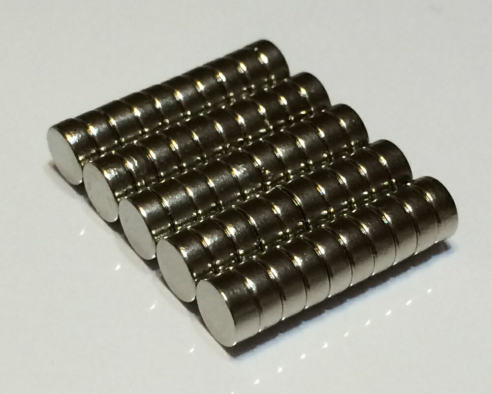 ネオジム磁石φ6mm×5mm(N35) 50個セットネオジウム 超強力 マグネット 強力磁石 永久磁石 いろいろ使えますリール改造・燃費アップ・フィギア・プラモ...