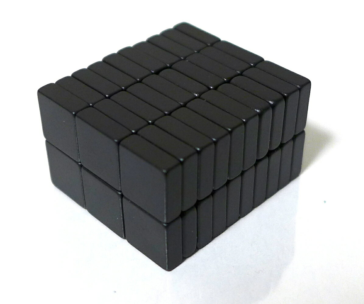 ネオジム磁石（樹脂塗装）3.2mm×12.7mm×3.2mm(N35) 60個ネオジウム 超強力 マグネット　強力磁石　永久磁石　いろいろ使えますリール改造・燃費アップ・フィギア・プラモデル・日曜大工・工作・DIY・紙留め・実験