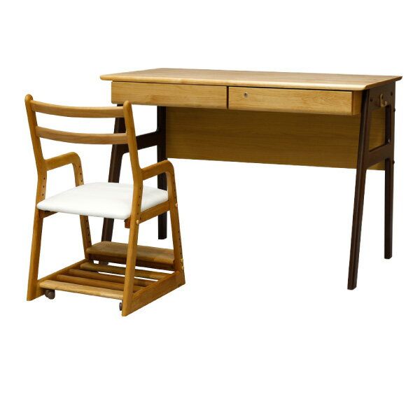 学習デスクセット パソコンデスク 【SET】ECRU DESK + LIFE (WH) 2SET インテリア おしゃれ 家具 小学校 入学祝い isseiki