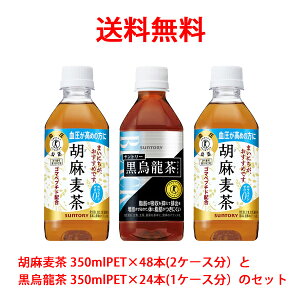 【送料無料（沖縄・離島は対象外）】サントリー（SUNTORY）胡麻麦茶 350mlPET×48本(2ケース分)と黒烏龍茶 350mlPET×24本(1ケース分)のセット