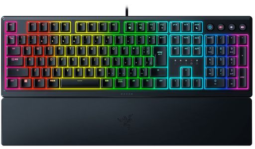 RazerレイザーOrnataV3JPゲーミングキーボード有線薄型キーボードクリック感のあるメカ・メンブレンスイッチ搭載UVコートキーキャップは耐摩耗性と耐傷性を向上バックライトが光る専用メ…