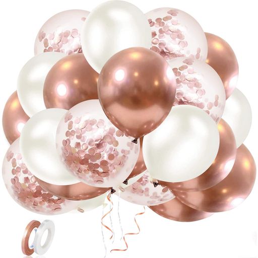 EXGOX90個風船バルーンローズゴールドお誕生日ゴム風船セット飾り付けhappybirthdayバルーン吹雪入れ誕生日会母の日バースデー卒業開店記念日結婚式成...