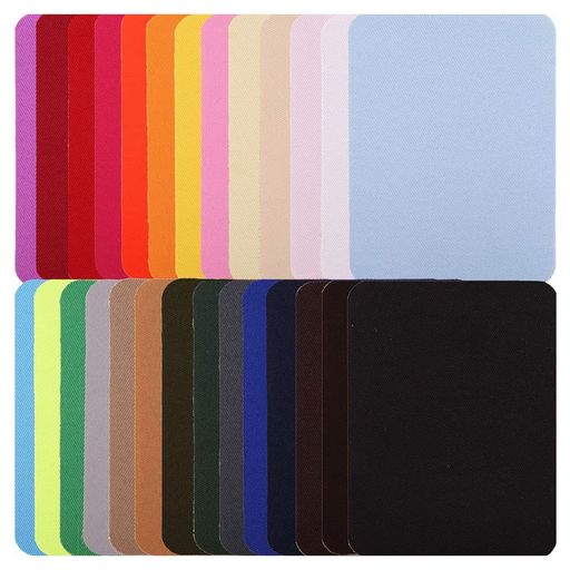 サムコス補修布アイロンパッチ26色セット補修パッチアイロンがけに使う長方形じゅんしょくリペア貼付パッチダウンジャケットコート着衣類の補修テント寝袋使用範囲が広い...