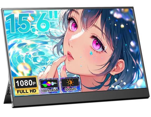 LivElect モバイルモニター 15.6インチ 1920*1080 モバイルディスプレイ ポータブルモニター IPS液晶パネル 非光沢画面 薄型 軽量 自立型スタンド USB Type-C ミニHDMI