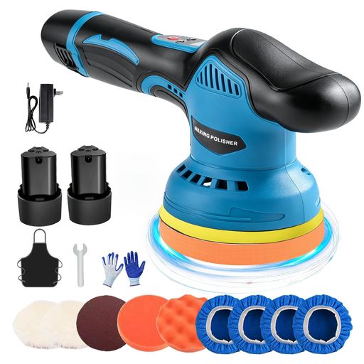 🛠️【商品仕様】:●ポリッシャー 車 小型 ハンドポリッシャー 軽量で使い易い 研磨用 電動ポリッシャー ●ポリッシャーのサイズ:約長さ28x幅12.5x高さ14(cm) ●重さ:約1.2kg ●研磨プレート:125mm ●偏心ポリッシャーの偏心量:9mm ●無負荷回転数:約2800~5500RPM/MIN ●8段階変速可能:2800RPM/3200RPM/3500RPM/3800RPM/4200RPM/4500RPM/5000RPM/5500RPM ●連続使用可能時間:約30-40分(1個バッテリー) ●充電時間:約2時 ●電圧:12V。 🏅【手軽で使い易い、コードレスタイプ! 】軽くて高性能なリチウムイオン電池を使用した、コードレス電動ポリッシャーです。コードレスだから、作業場所を選ばす車全体を手軽に思いのままワックスがけができます。また最大回数5000/分で扱いやすく、両手で持ちやすいグリップアーム形状により、サイド面やルーフ等もラクに作業が出来ます。しかもハイパワーなのに振動・騒音を最小限にカット。
