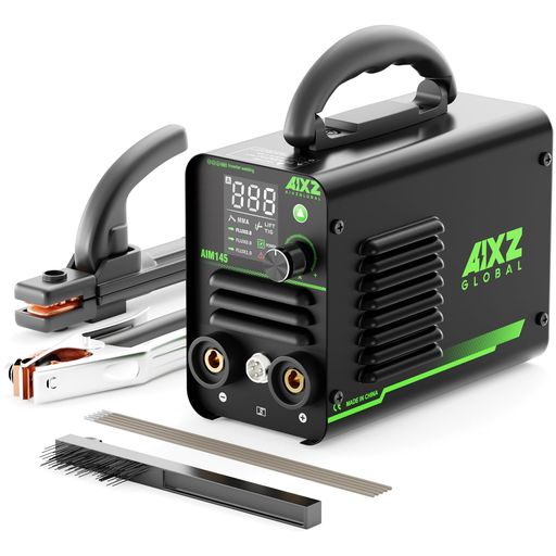 AIXZGLOBALアーク溶接110V145A一台三役溶接機小型LCDディスプレイIGBTインバーター直流MMAスプールガン..