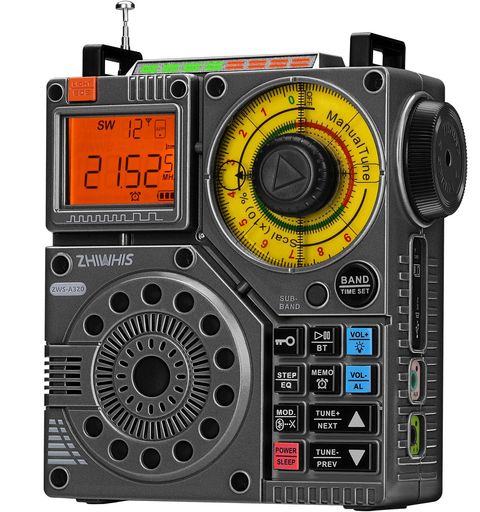 ZHIWHISBluetoothスピーカーBCLラジオ短波受信機VHF/FM/AM/SW/ワイドFM懐中電灯録音/APPコントロール/MicroSDカード対応/20時間連続再生/タイマー/USB-C充電式/技適取得済