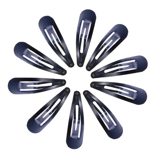 Hairpins - shefunヘアピン黒10個セットスリーピン大前髪パッチンピン鉄スリムピン大人パッチン留め5cm6cm7cm髪飾りJP154(5タイプ)(D1-水滴6cm)