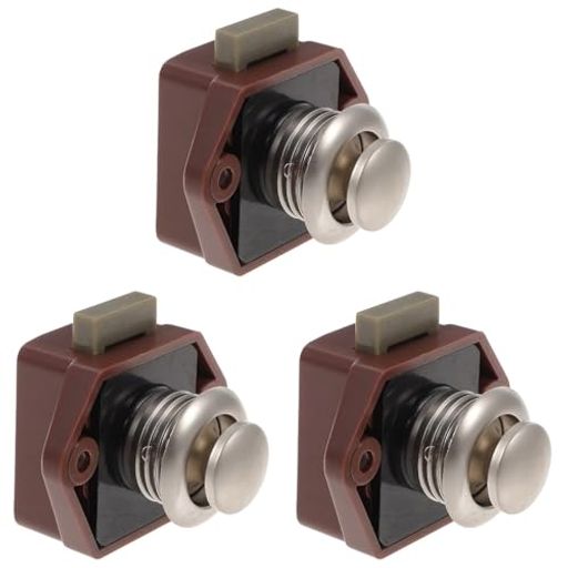 NUOLUXキャンピングカー用プッシュロック3個セットキャビネット引き出しドアラッチキーレスカムロック4..