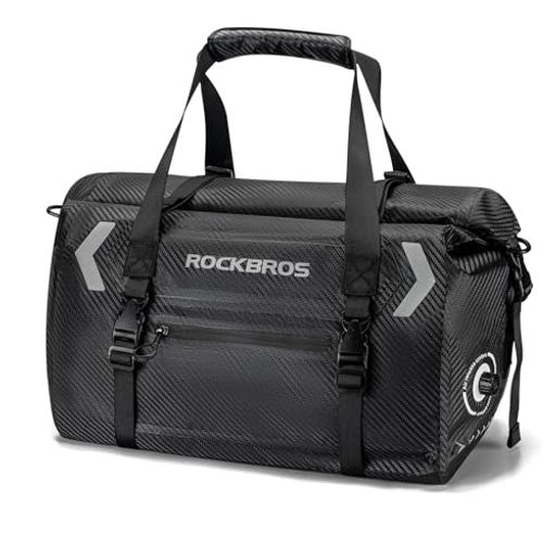 ROCKBROSバイクシートバッグツーリングバッグバイクバッグ防水大容量40L60L溶接シームレスショルダーベルト付き反射材付き耐久性取付簡単ツーリングオートバイキャンプアウトドアブラッ…