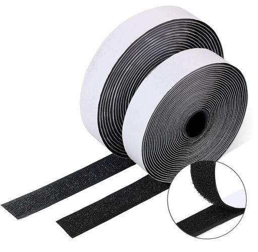 マジックテープ強力両面テープ魔法のテープ粘着力強い両面テープ強粘着裏糊付粘着力強い防水耐熱繰り返し利用可能DIY用業務用家庭用工業用車用網戸用2本セットブラック(幅25mmx長5M)