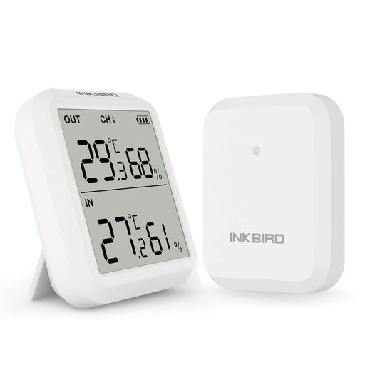 Inkbird デジタル温湿度計 室内・室外対応 ワイヤレス 高精度 LCD 大画面 1 センサ...