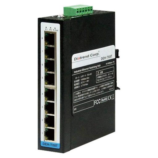 ダイヤトレンド産業用イーサネットスイッチングハブ10Base-T/100Base-TXタイプDEH-TX8T ダイヤトレンド産業用イーサネットスイッチングハブ10Base-T/100Base-TXタイプDEH-TX8T