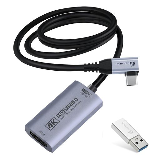【4K 60FPS 入出力対応・超低遅延】このHDMI 4Kビデオキャプチャカードは、90°のUSB-Cコネクタと3.3フィート(約1M / 100cm)のケーブルを備え、USB 3.0経由で最大4K@60Hzの入力および出力に対応。動きの速いゲームプレイやVR映像、iPadの画面キャプチャも滑らかで鮮やかに表示します。L字型(直角)デザインはQuest 3、Quest 3sなどのVRヘッドセットに最適で、狭い空間でもケーブルへの負担を軽減します。USB-Aオス to USB-Cメス変換アダプタも付属しており、USB-AおよびUSB-Cポートのどちらでも柔軟に接続可能です。MJPEG:4K/60HZ, YUY2:4K/25HZ, XRGB:1080P/60HZ 【多彩なフォーマットと解像度に対応】MJPEGでは最大4096x2160/3840x2160(60FPS)、YUY2/NV12では最大2560x1440(50FPS)、および1920x1080(120FPS)に対応。