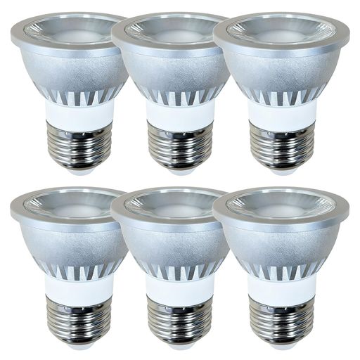26 mm Cfl - VIMLITEled電球e26口金電球色消費電力6WJDR50ダクトレールLEDスポットライトハロゲンランプ50W~60W相当密閉器具対応6個セット(電球色(2700K)本体銀(E26口金)調光)