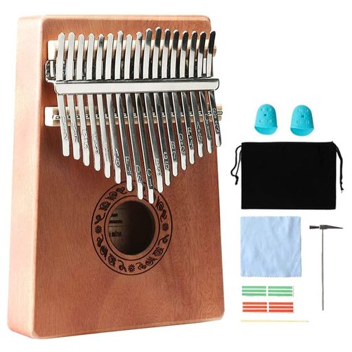 カリンバ17キー初心者セットKalimba:音階刻印調律済み楽器かりんばc調親指ピアノ-子供向け大人向けギフト日本語楽譜付き入門書付き保護ケース付きチューニングハンマー