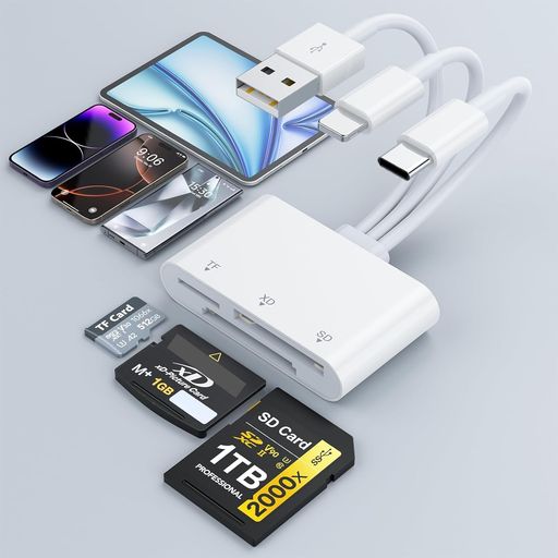【2026最新型】3in1 SDカードリーダー xdピクチャーカード リーダー,ライトニング/Type-C/USB-A&iPhone sdカードリーダー タイプc SD/XD/TF(MicroSD)/CF/MS マルチカードリーダー OTG機能付き