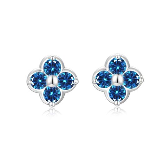 FH.birdサファイアピアスレディース18金四葉「美しい祈り」金属アレルギー対応シルバー9259月誕生石ピ..