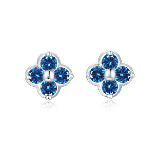 FH.birdサファイアピアスレディース18金四葉「美しい祈り」金属アレルギー対応シルバー9259月 ...