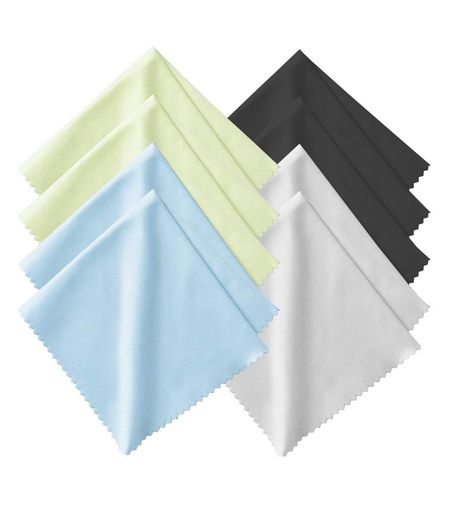 Hongzhanfaメガネ拭きクロス8枚マイクロファイバー、カメラレンズ、液晶画面、メガネレンズ、スマホ対応クリーニングクロスサイズ:約15x18cm(多色)