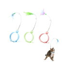 YURIKA猫おもちゃ猫玩具猫じゃらし羽根鈴付き一人遊び飽きない首に付ける猫のおもちゃ羽ねこ遊び道具多様な遊び方運動不足とストレス解消ねこ玩具調節可能猫のおもち...