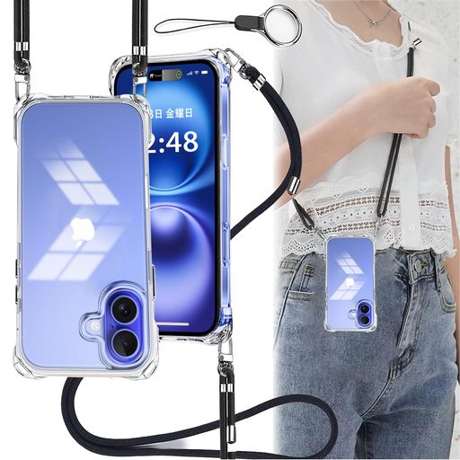 OJBSENiPhone16Plus�p�P�[�X�A�C�t�H��16Plus�P�[�X �X�g���b�v2���t�� ���߉\�ȃV����� �[��������|���R�t���΂߂����X�}�z�P�[�X��phone16Plus���^�����y�ʃV���R��TPU�o���p�[