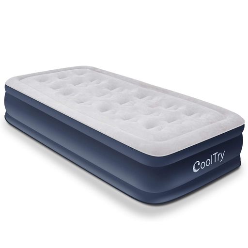 CoolTry電動エアーベッドシングルサイズ耐荷重300kg長さ190x幅99x厚さ38エアーマットレスキャンプ電動..
