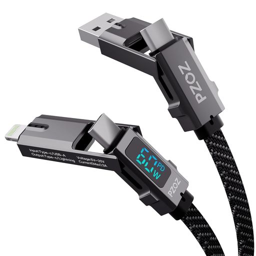 PZOZ4IN1LEDディスプレイ1.5M最大対応60WケーブルUSBCTOUSBC/タイプCTOライトニング/USBATOUSBC/USBATOLIGHTNING5A急速充電マルチ充電ケーブルPD PZOZ4IN1LEDディスプレイ1.5M最大対応60WケーブルUSBCTOUSBC/タイプCTOライトニング/USBATOUSBC/USBATOLIGHTNING5A急速充電マルチ充電ケーブルPD