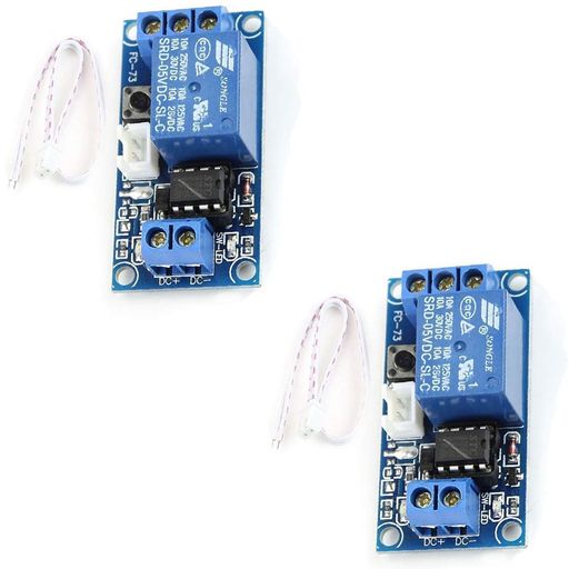 Hailege2個セット5ボルト1チャンネルセルフロック双安定ワンボタンスタート/ストップセルフロックリレーモジュールリレースイッチフロMCU制御