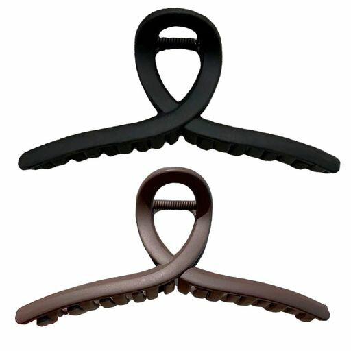 Hairpins - ヘアクリップ2個入り15cm大型で堅牢髪を傷めない髪の多い人に向いているスタイリッシュでシンプルさび止め耐久性髪飾り通勤外出プレゼント(ブラック+ダークブラウン)